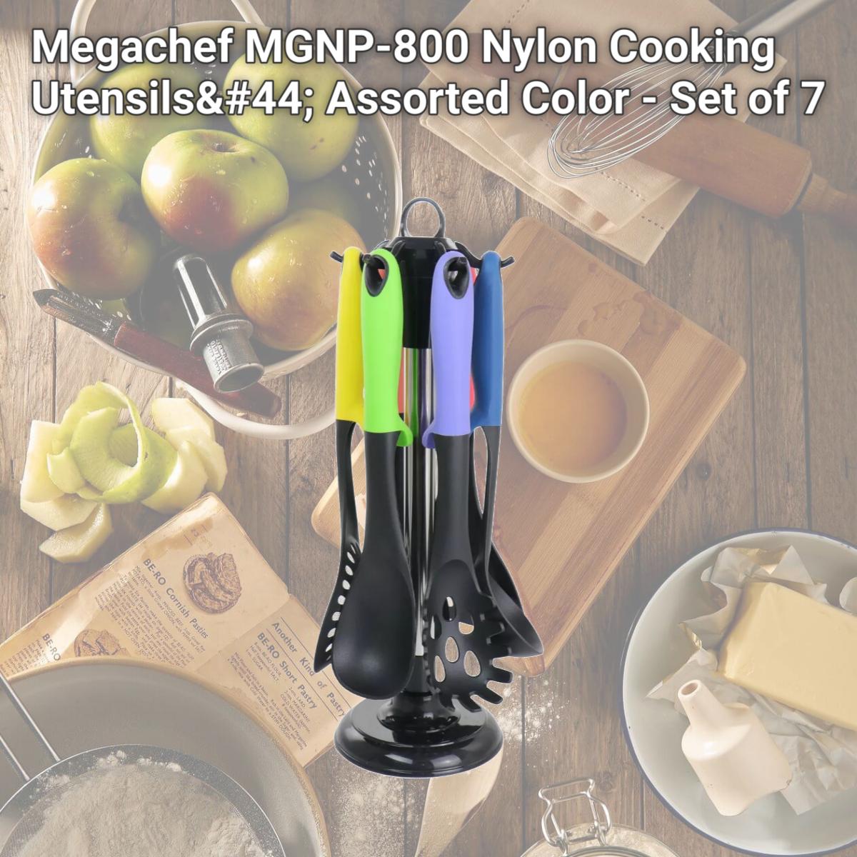 Picture of Megachef MGNP-800 Nylon Cooking Utensils, Assorted Color - Set of 7