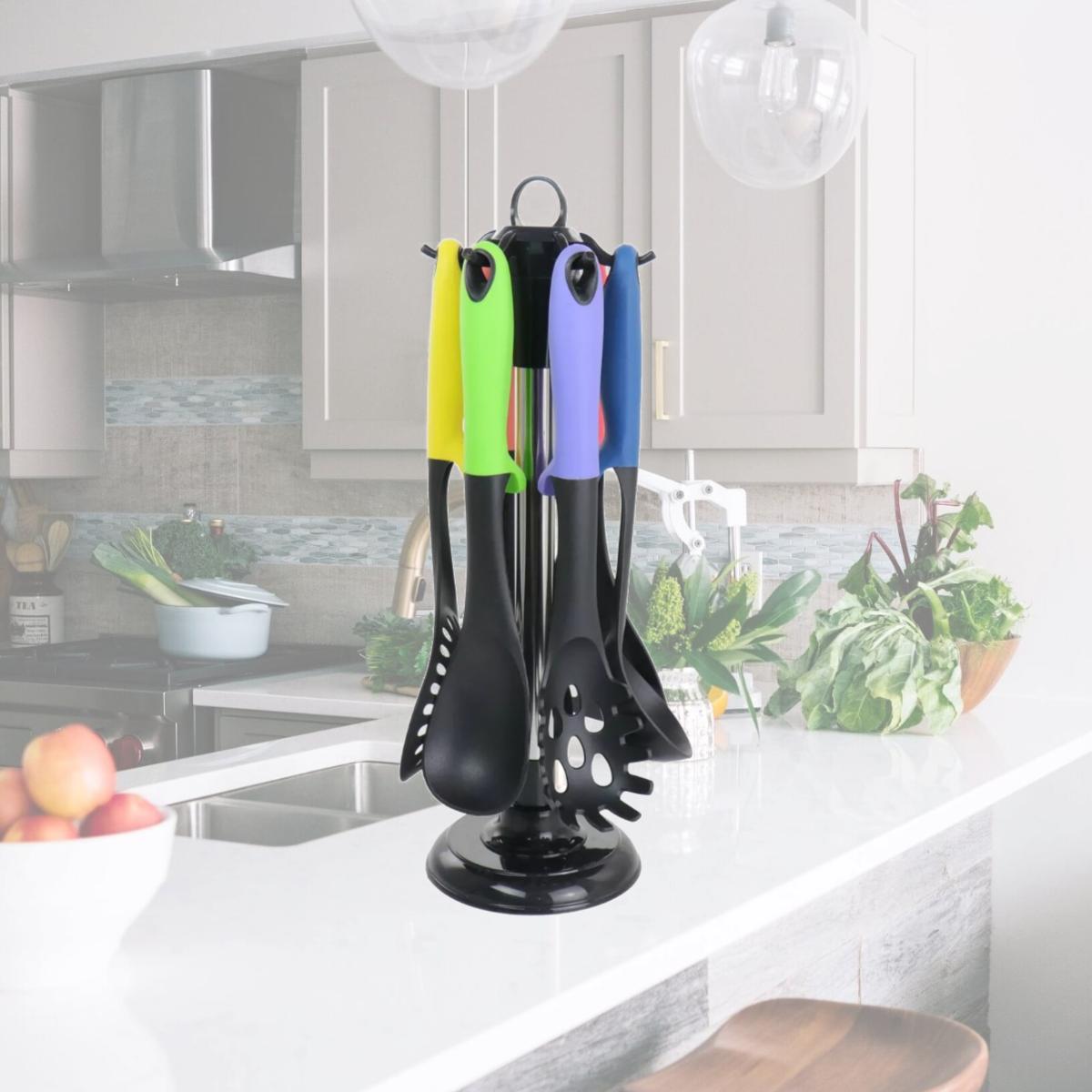 Picture of Megachef MGNP-800 Nylon Cooking Utensils, Assorted Color - Set of 7