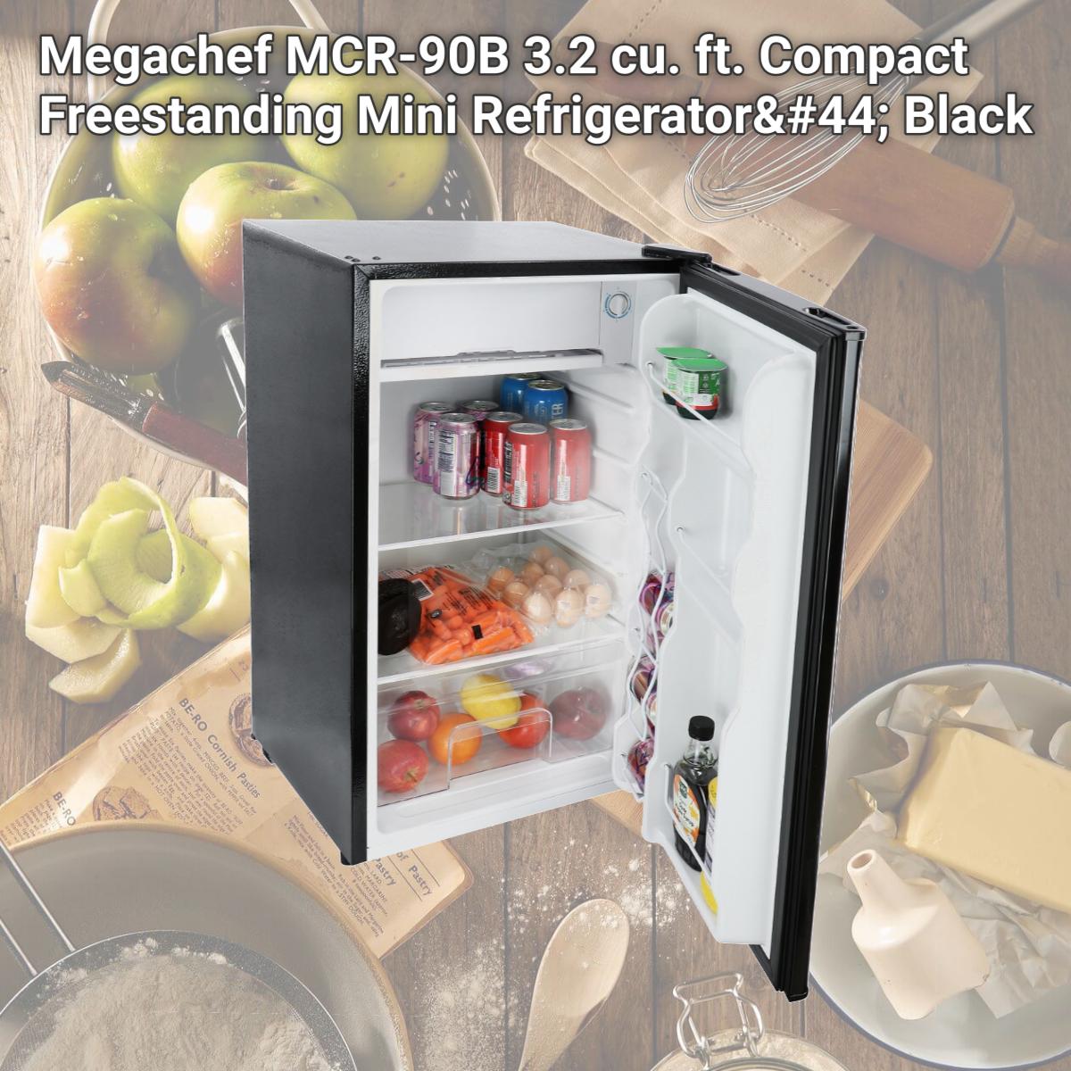 Picture of Megachef MCR-90B 3.2 cu. ft. Compact Freestanding Mini Refrigerator, Black