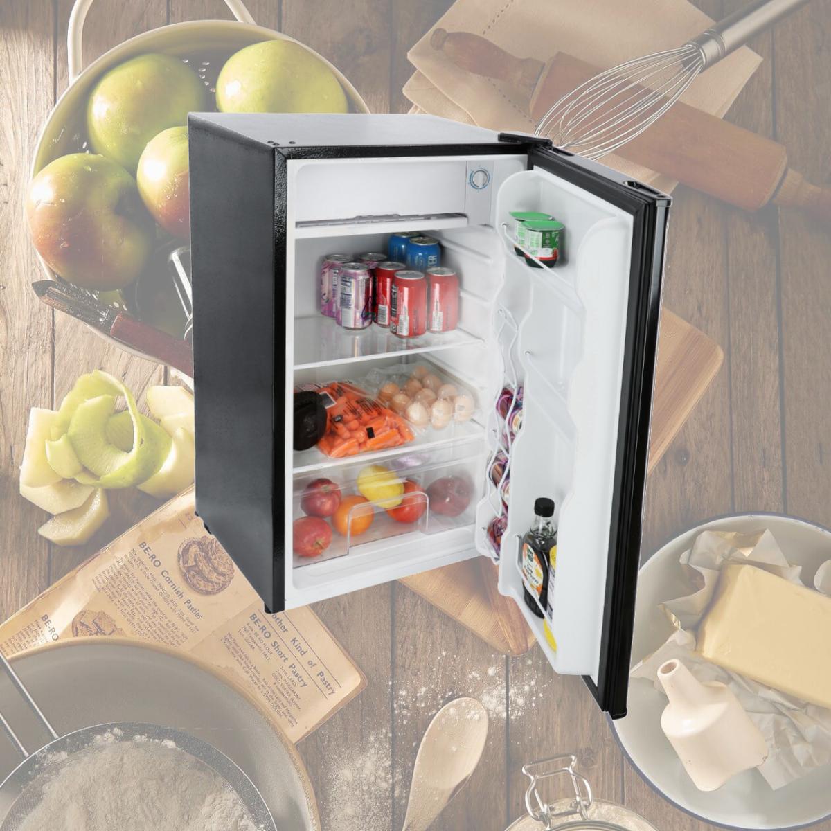 Picture of Megachef MCR-90B 3.2 cu. ft. Compact Freestanding Mini Refrigerator, Black