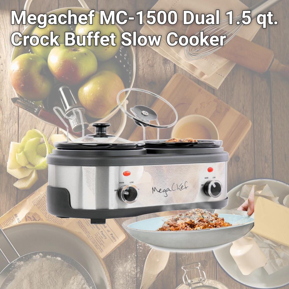 Picture of Megachef MC-1500 Dual 1.5 qt. Crock Buffet Slow Cooker