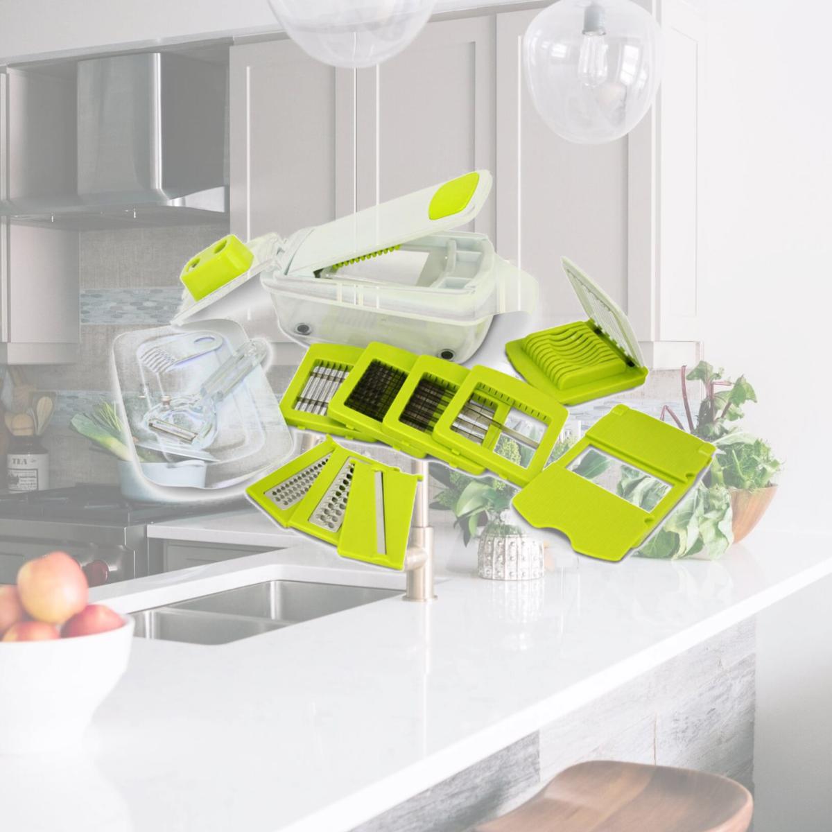 Picture of MegaChef MG-MULTI-SLICER-DICER 8-in-1 Multi-Use Slicer Dicer and Chopper With Interchangeable Blades