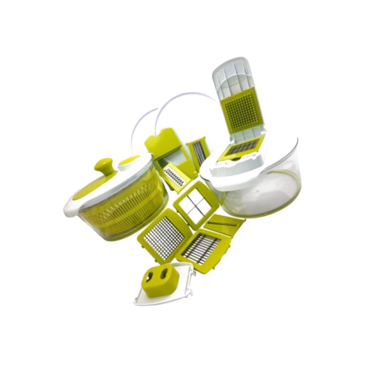 Picture of MegaChef MG-SALAD-SPINNER-MULTI-SLICER-DICER 10-in-1 Multi-Use Salad Spinning Slicer
