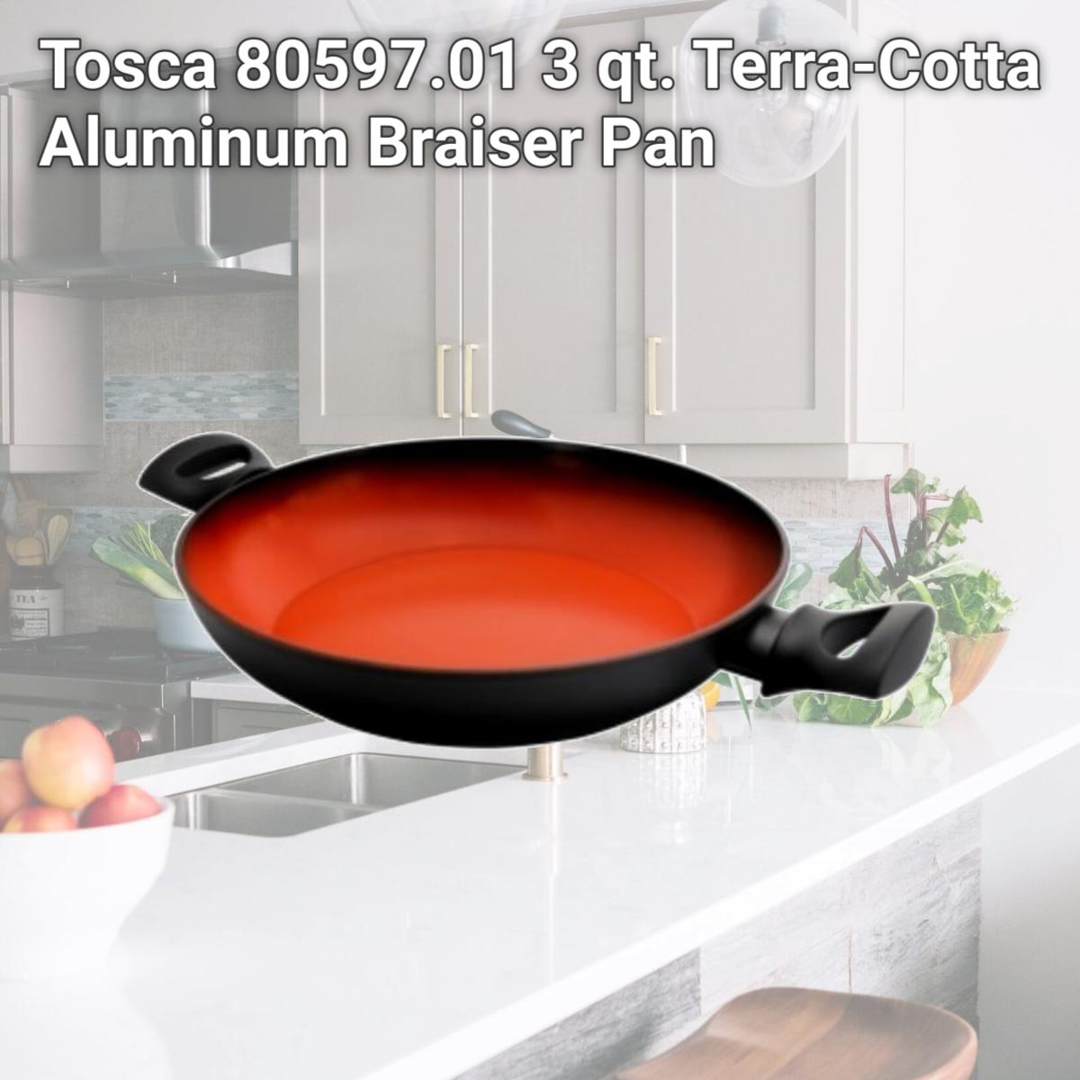 Picture of Tosca 80597.01 3 qt. Terra-Cotta Aluminum Braiser Pan
