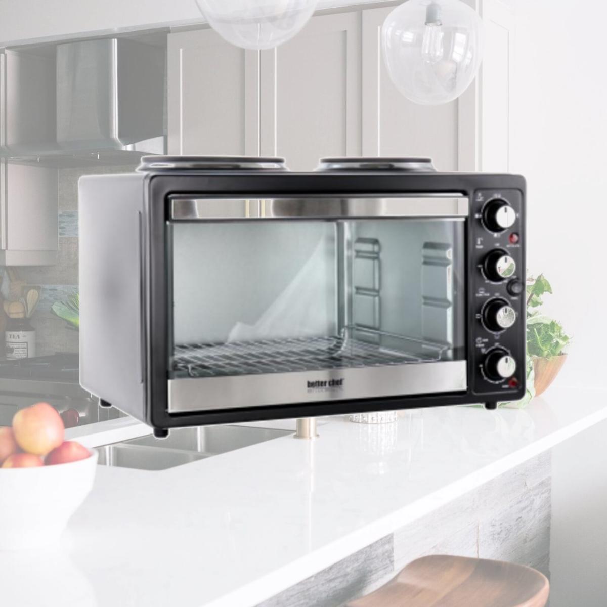 Picture of Better Chef IM-252DB Chef Central XL Toaster Oven & Broiler with Dual Solid Element Burners, Black
