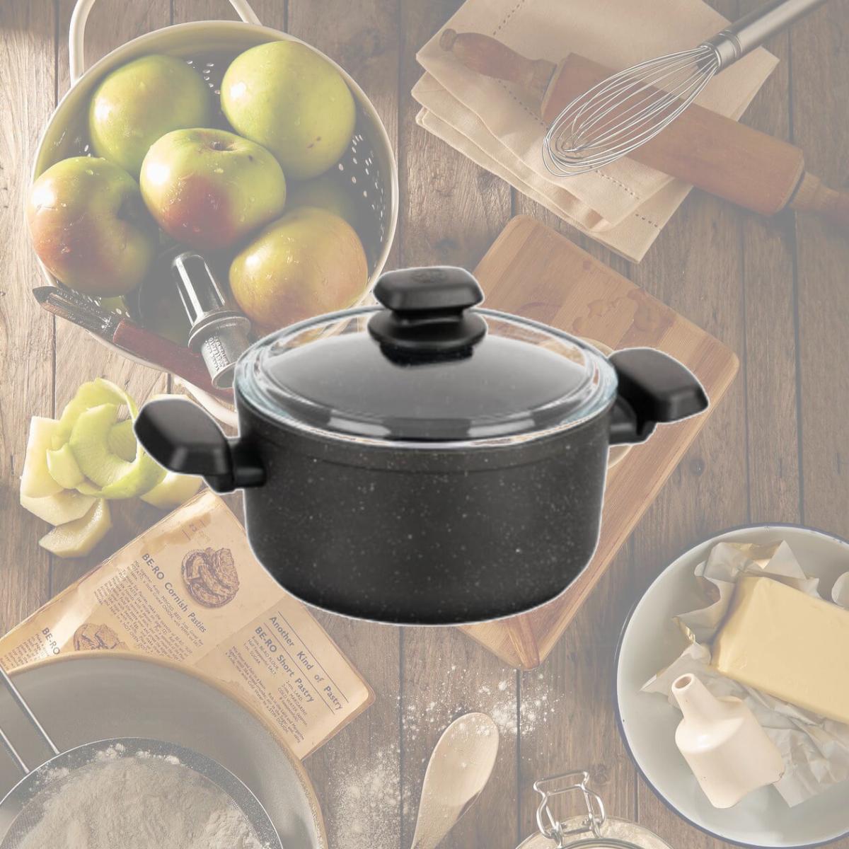 Picture of Korkmaz A1341 3 Liter Ornella Aluminum Nonstick Casserole Dish with Lid - 2 Piece