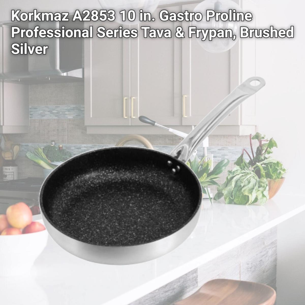 Picture of Korkmaz A2853 10 in. Gastro Proline Professional Series Tava & Frypan, Brushed Silver