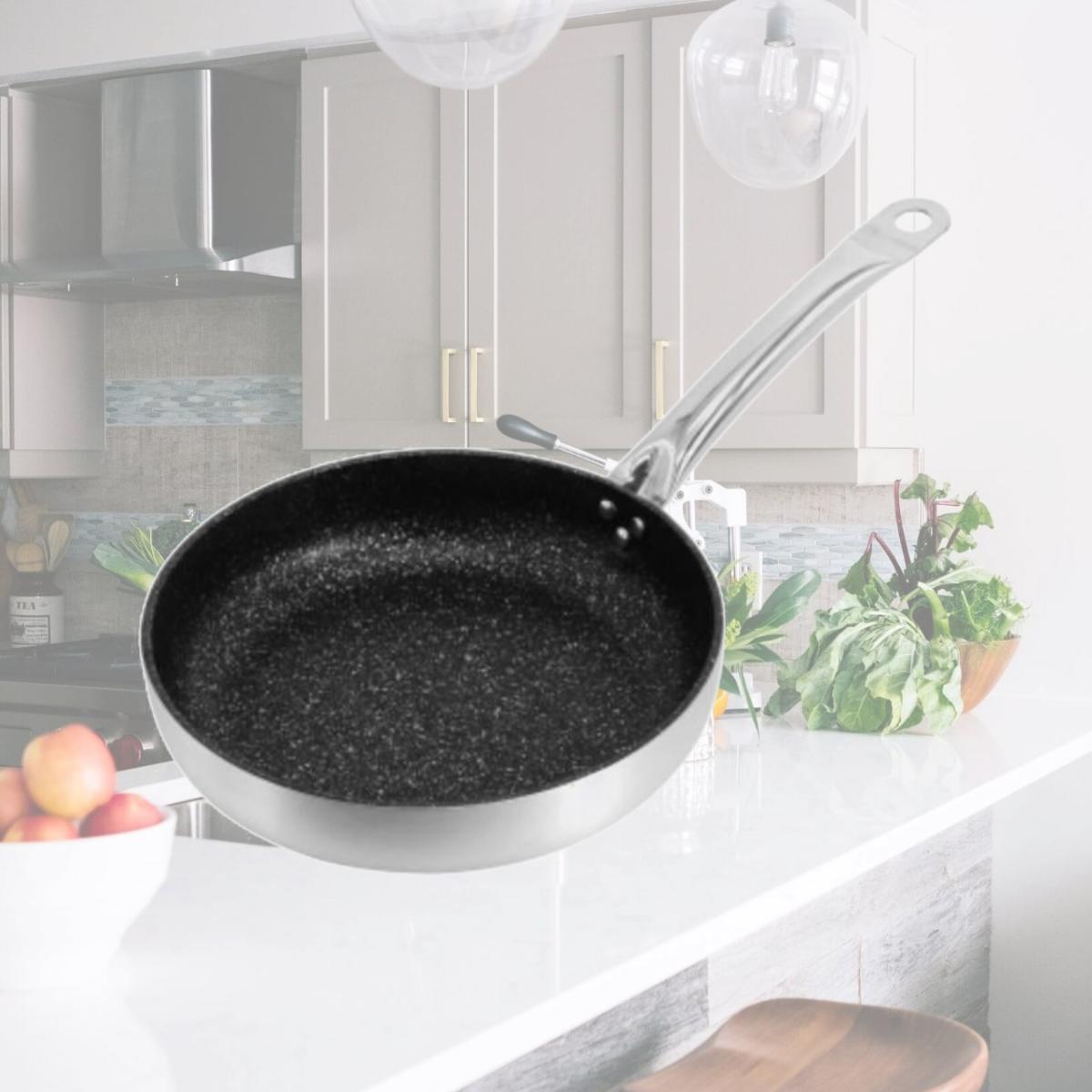 Picture of Korkmaz A2853 10 in. Gastro Proline Professional Series Tava & Frypan, Brushed Silver