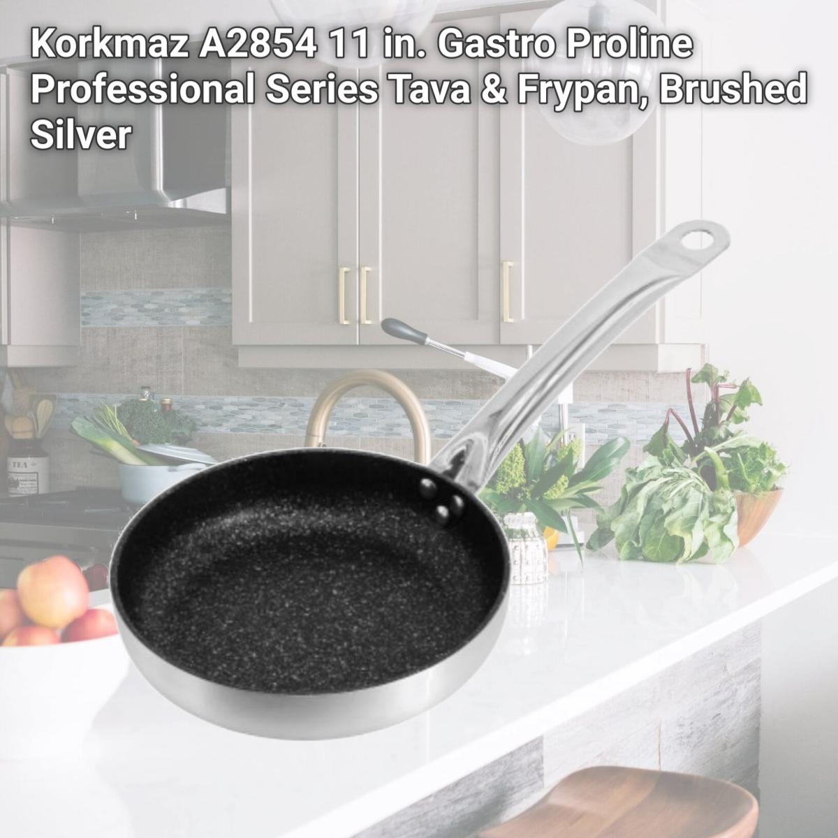 Picture of Korkmaz A2854 11 in. Gastro Proline Professional Series Tava & Frypan, Brushed Silver
