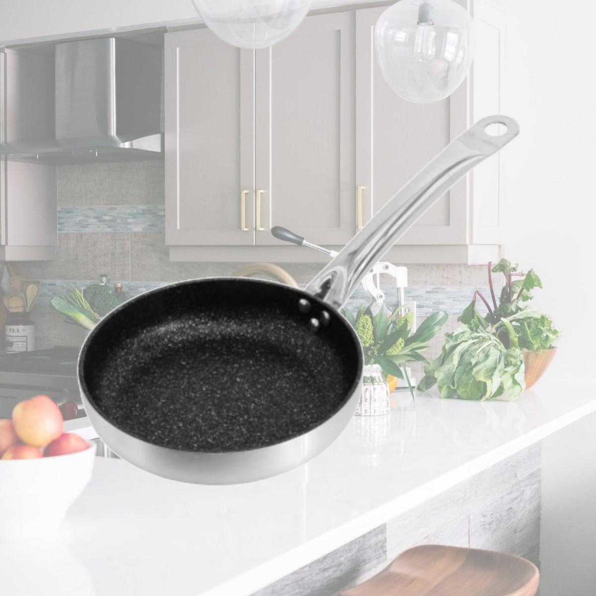 Picture of Korkmaz A2854 11 in. Gastro Proline Professional Series Tava & Frypan, Brushed Silver