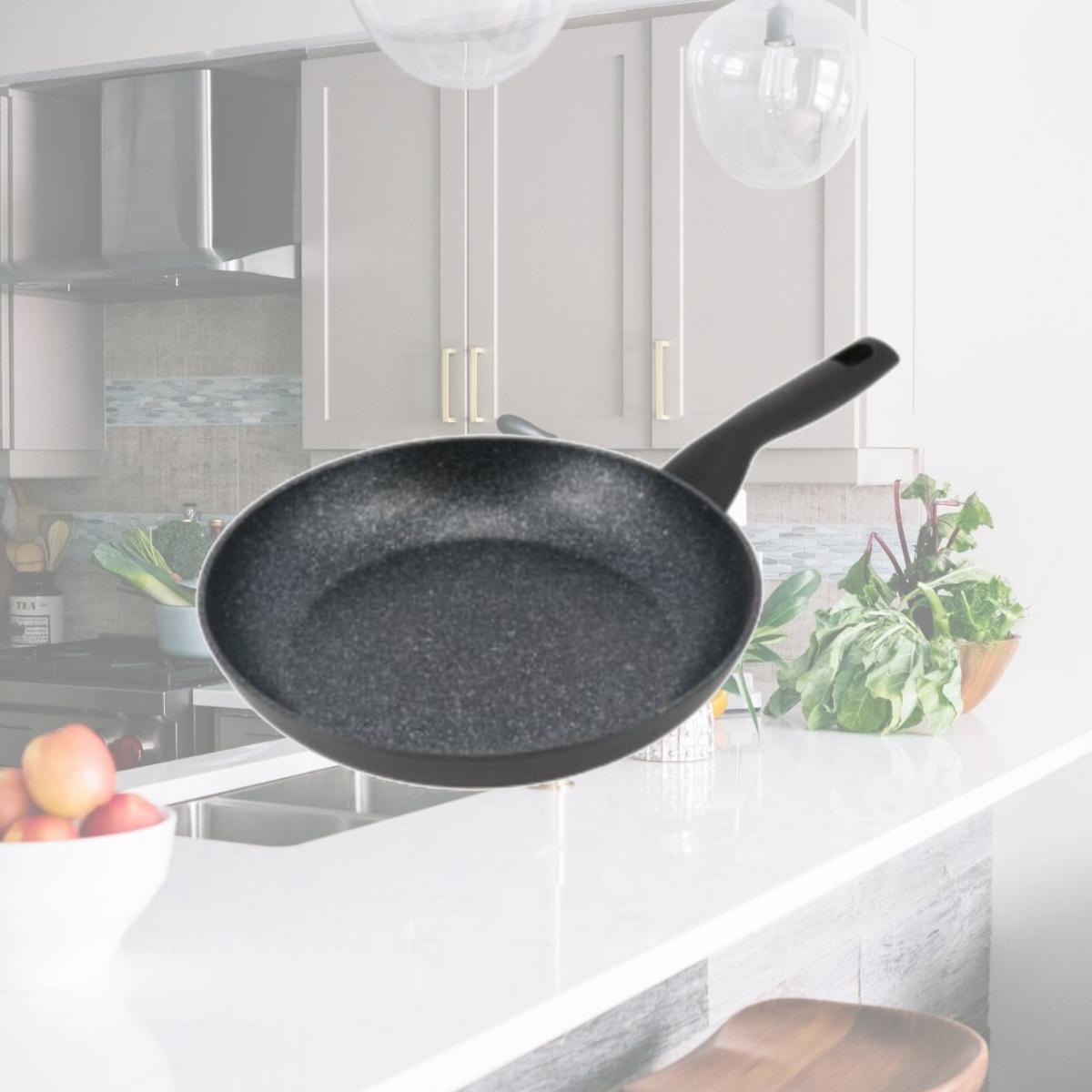 Picture of Korkmaz A2946 1.6 Liter Nora Granit Aluminum Nonstick Frypan, Black