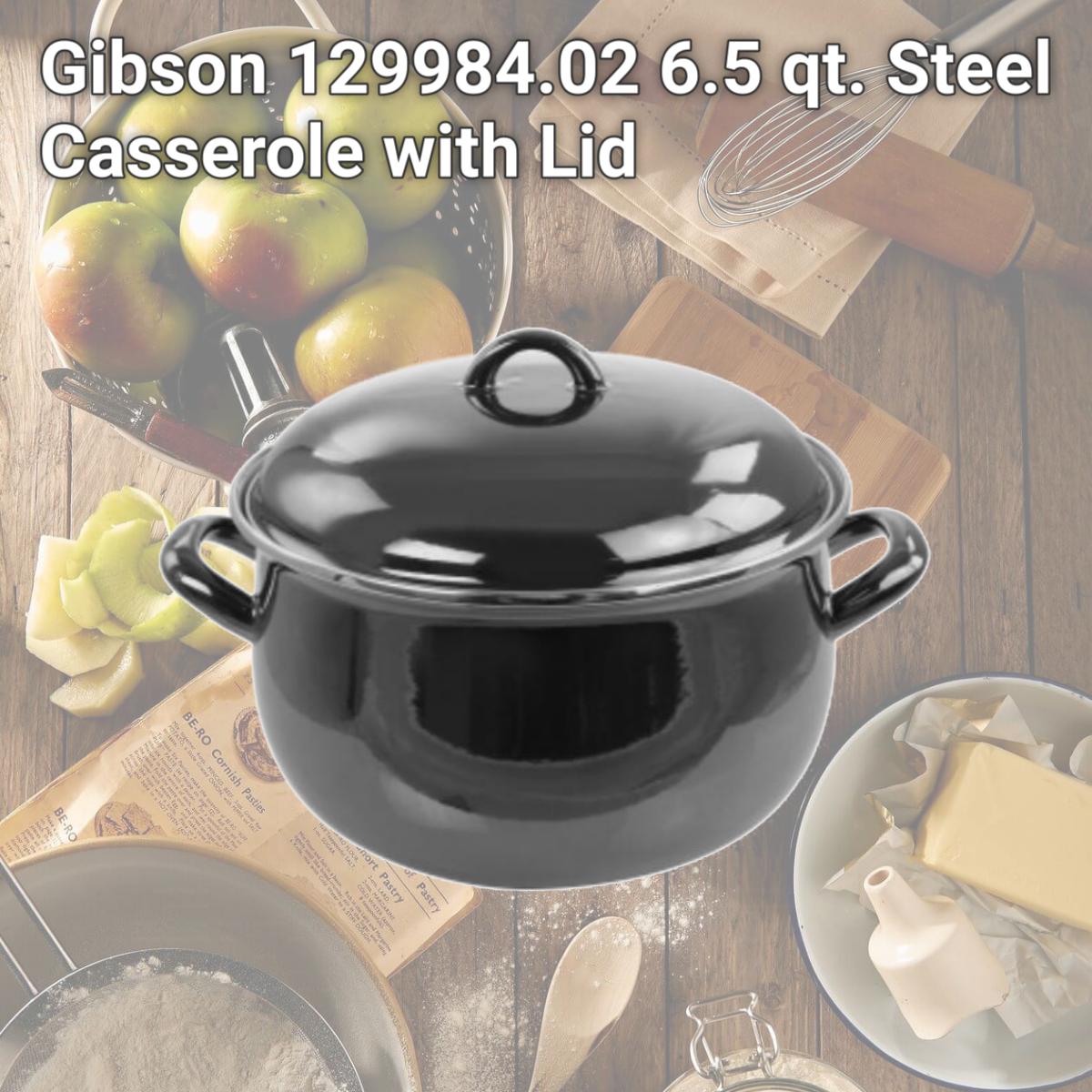 Picture of Gibson 129984.02 6.5 qt. Steel Casserole with Lid