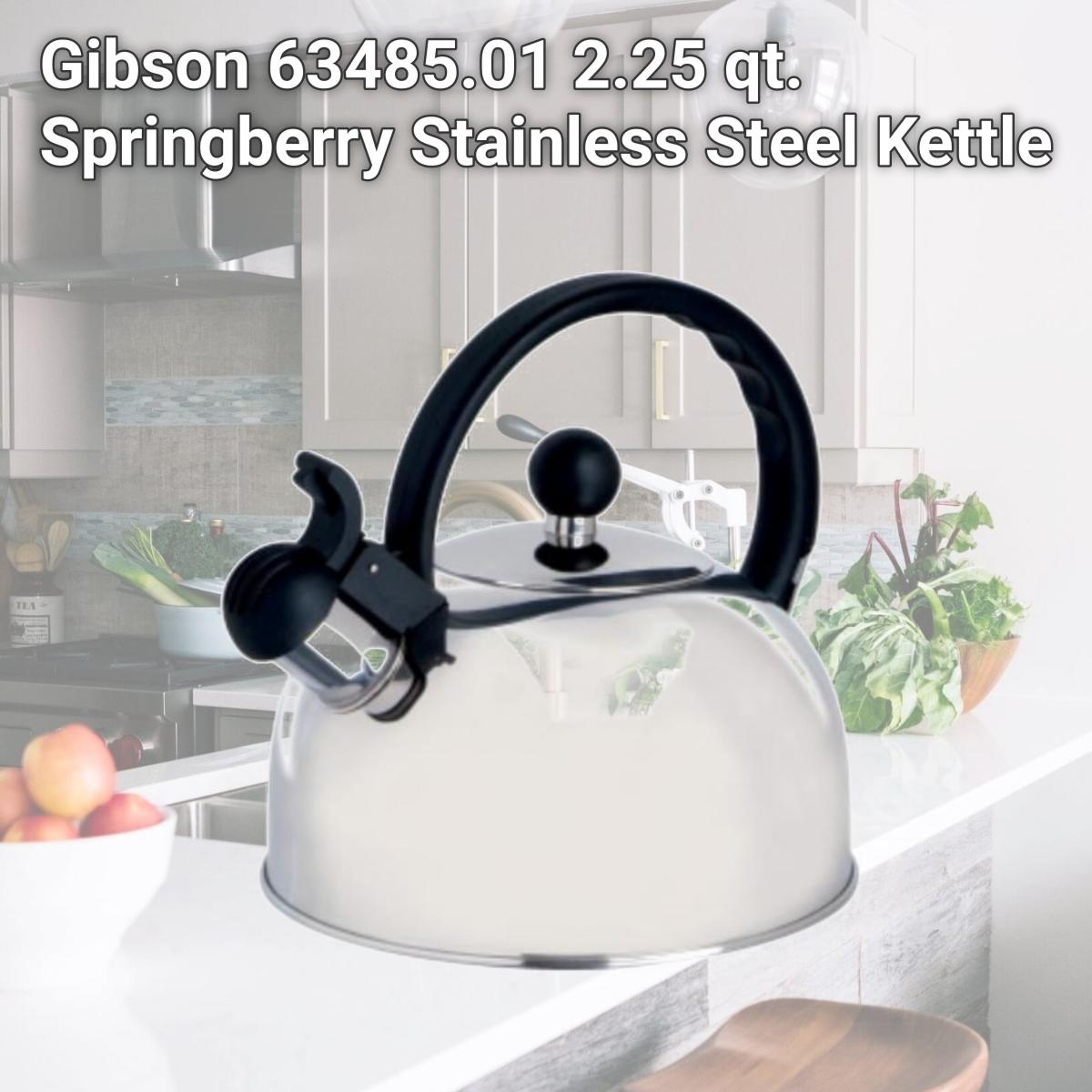Picture of Gibson 63485.01 2.25 qt. Springberry Stainless Steel Kettle