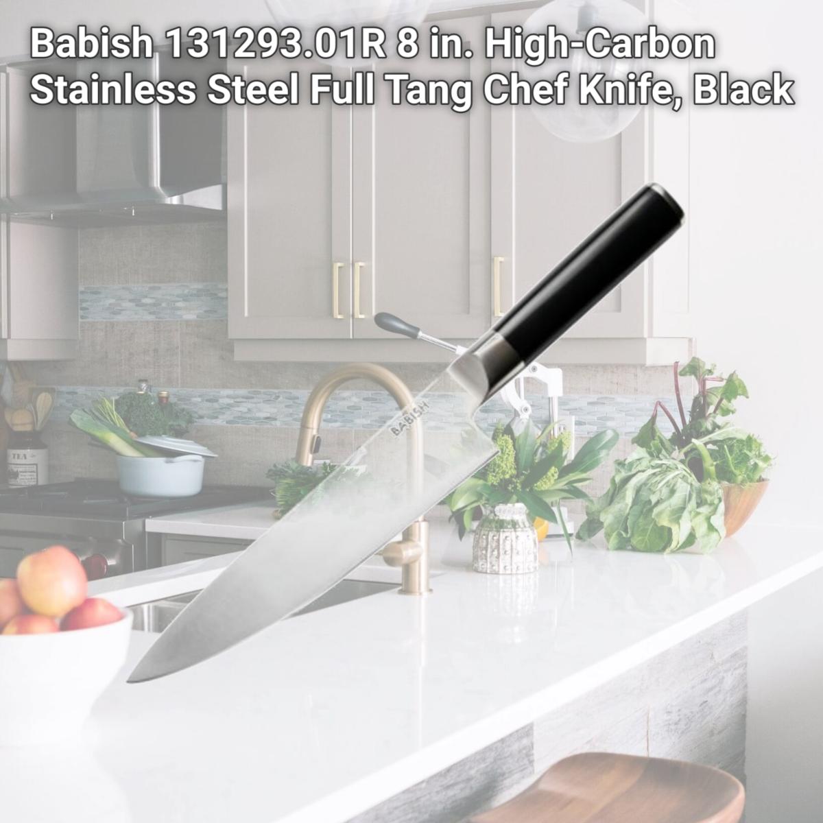 Picture of Babish 131293.01R 8 in. High-Carbon Stainless Steel Full Tang Chef Knife, Black
