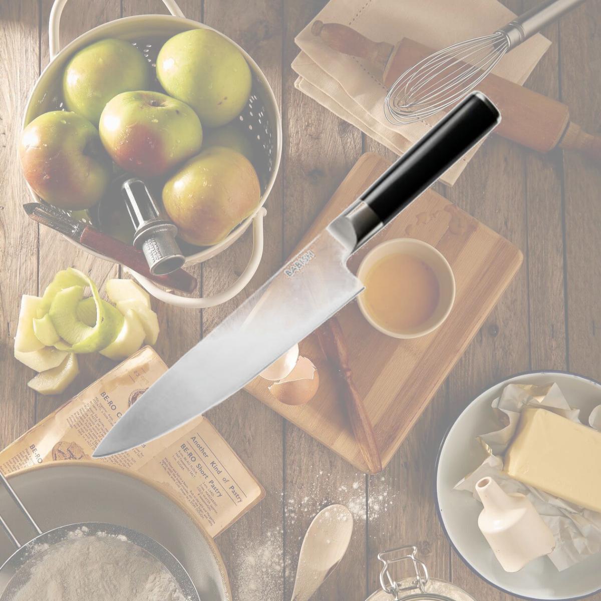 Picture of Babish 131293.01R 8 in. High-Carbon Stainless Steel Full Tang Chef Knife, Black
