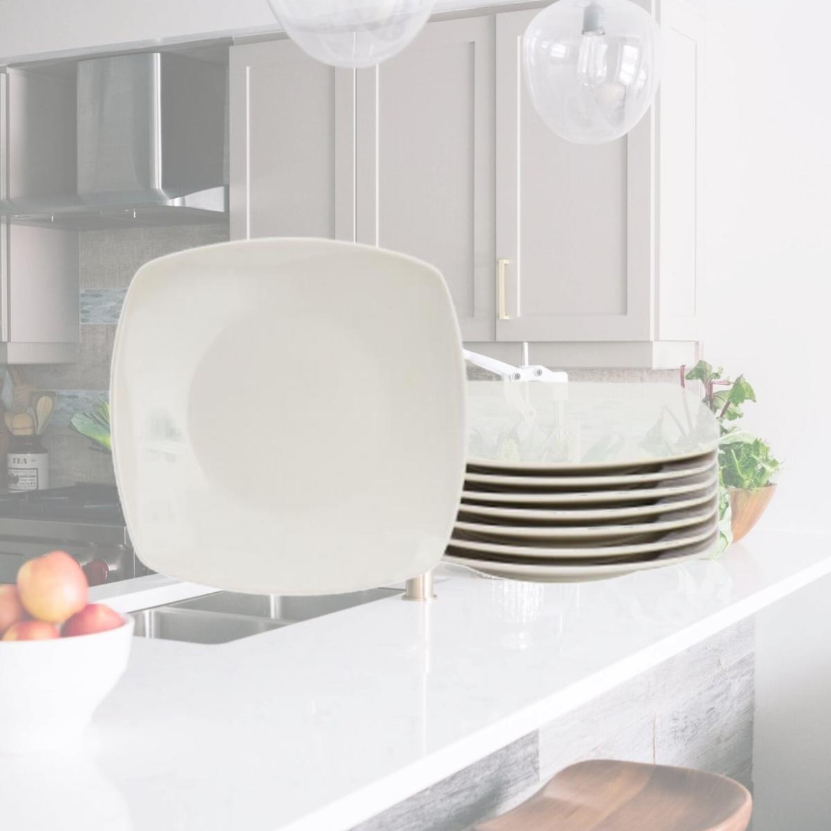 Picture of Gibson Home 141544.01 7 in. Zen Buffetware Sto are Dessert Plate Set, White - 8 Piece