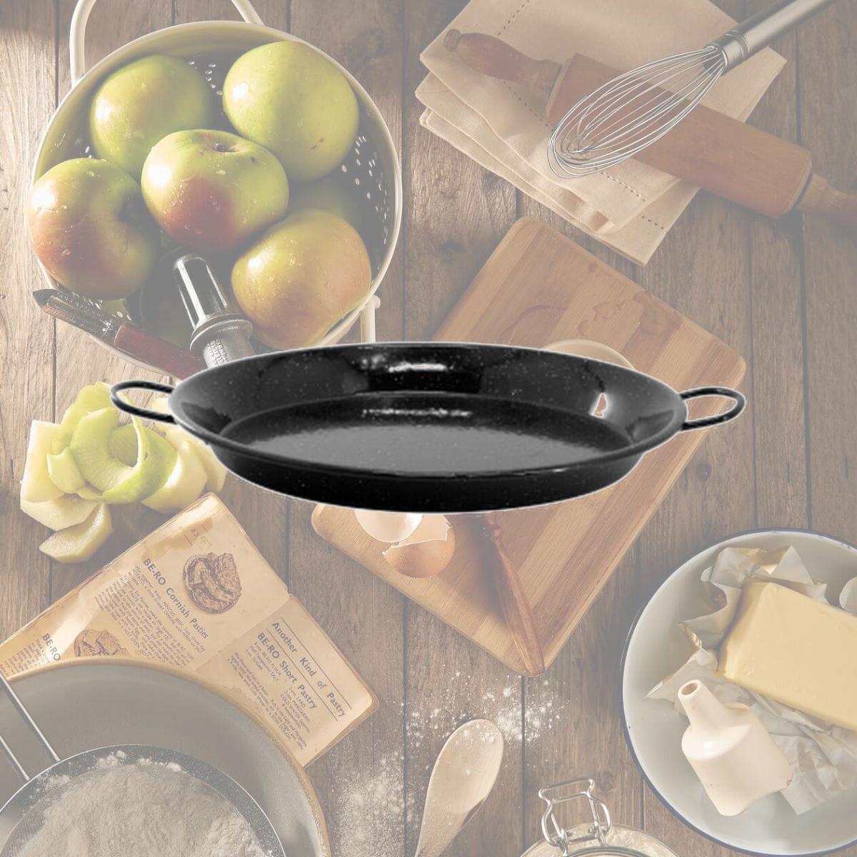 Picture of Oster 143754.01 15 in. Castillo Enameled Steel Paella Pan, Speckled Black