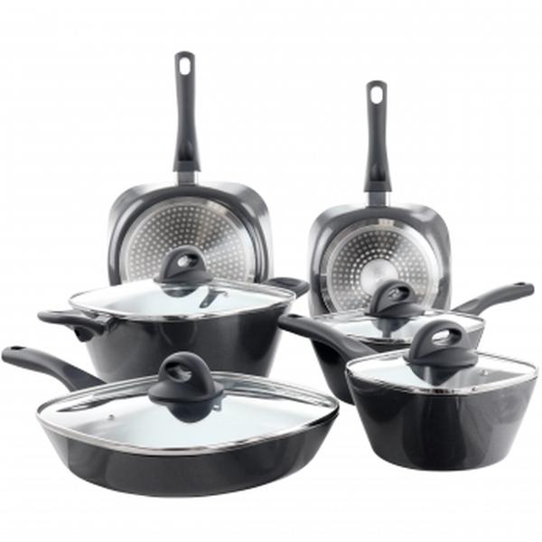 UPC 085081058027 product image for 82621.10RR Diamond Ceramic Nonstick Aluminum Cookware Set, Black - 10 Piece | upcitemdb.com