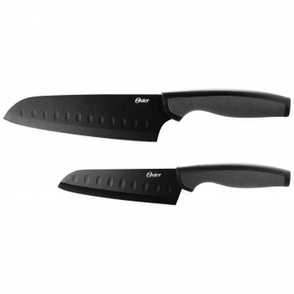 82956.02 Slice Craft Stainless Steel Santoku Knife Set, Black - 2 Piece