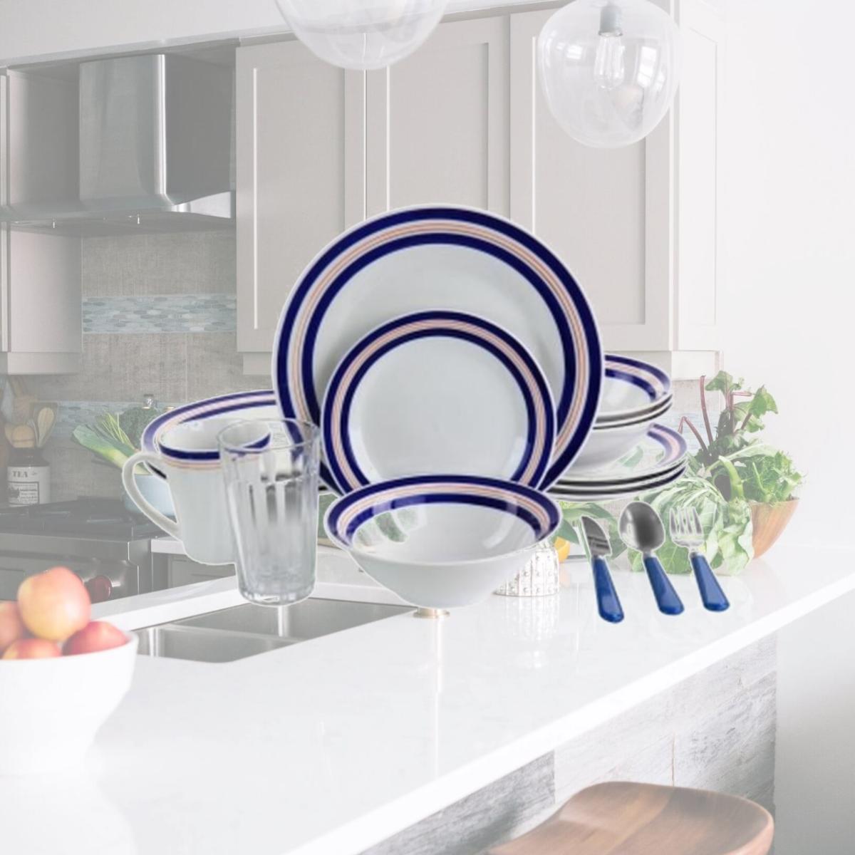 Picture of All U Need 129388.32 Ceramic Dinnerware Set, White - 32 Piece