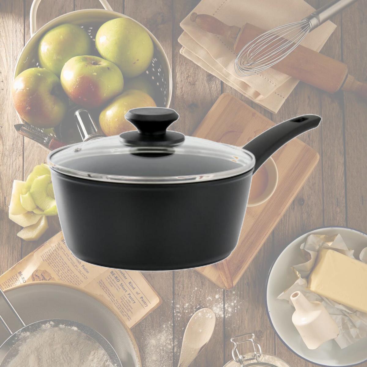Picture of Oster 141063.02 2.5 qt. Connelly Textured Nonstick Aluminum Saucepan with Lid, Black