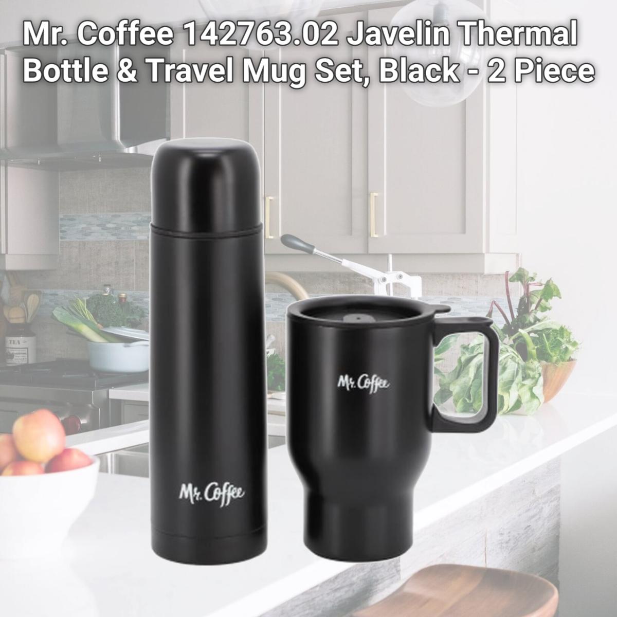 Picture of Mr. Coffee 142763.02 Javelin Thermal Bottle & Travel Mug Set, Black - 2 Piece
