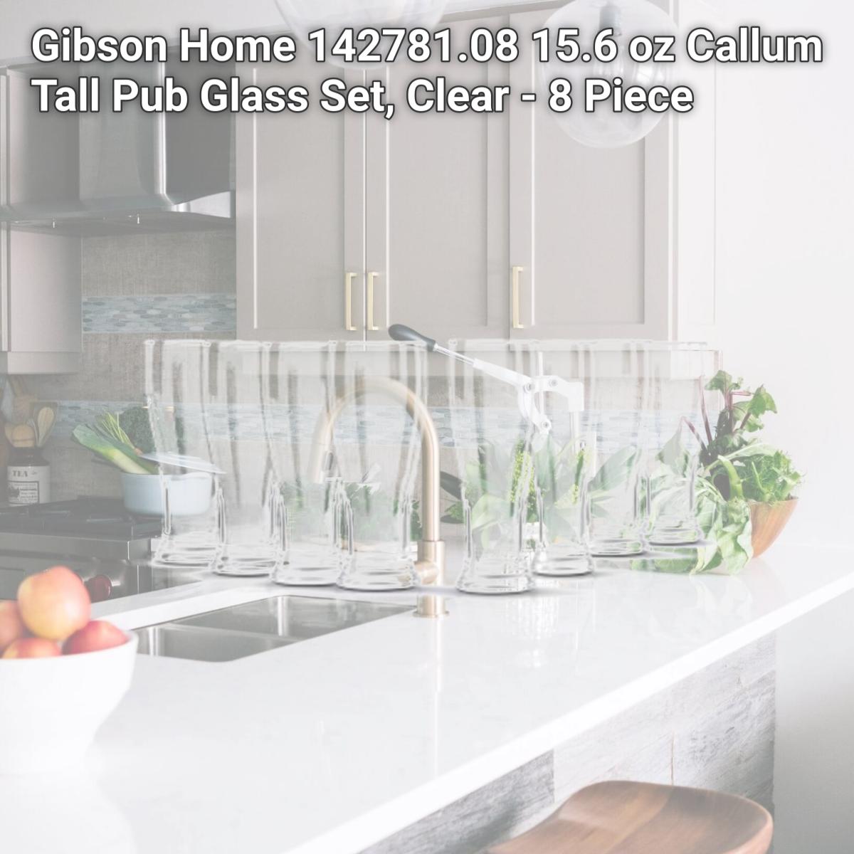Picture of Gibson Home 142781.08 15.6 oz Callum Tall Pub Glass Set, Clear - 8 Piece