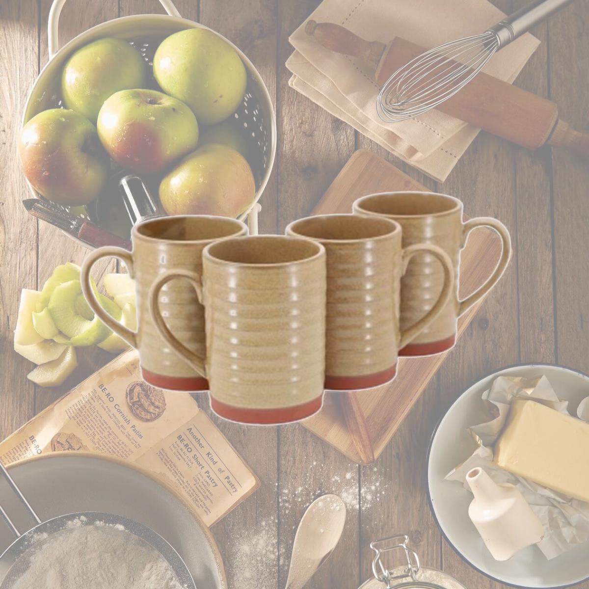 Picture of Gibson Home 142963.01 18.5 oz Terra Bella Terracotta Mug Set, Sandstone - 4 Piece