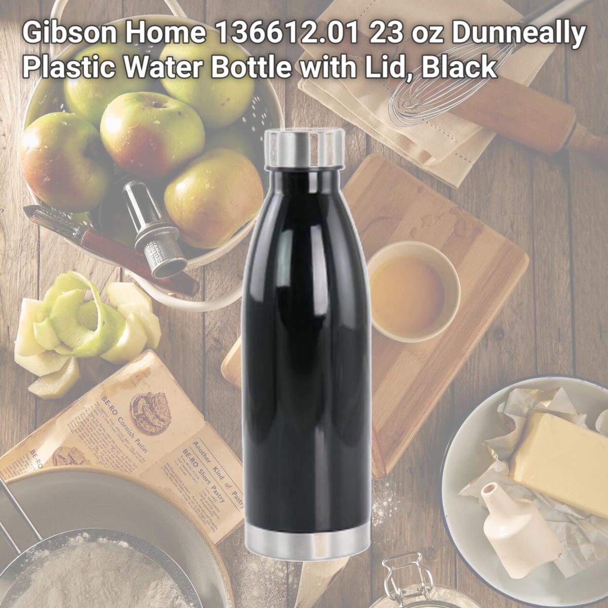 Picture of Gibson Home 136612.01 23 oz Dunneally Plastic Water Bottle with Lid, Black