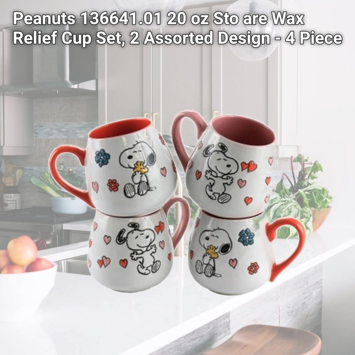 Picture of Peanuts 136641.01 20 oz Sto are Wax Relief Cup Set, 2 Assorted Design - 4 Piece