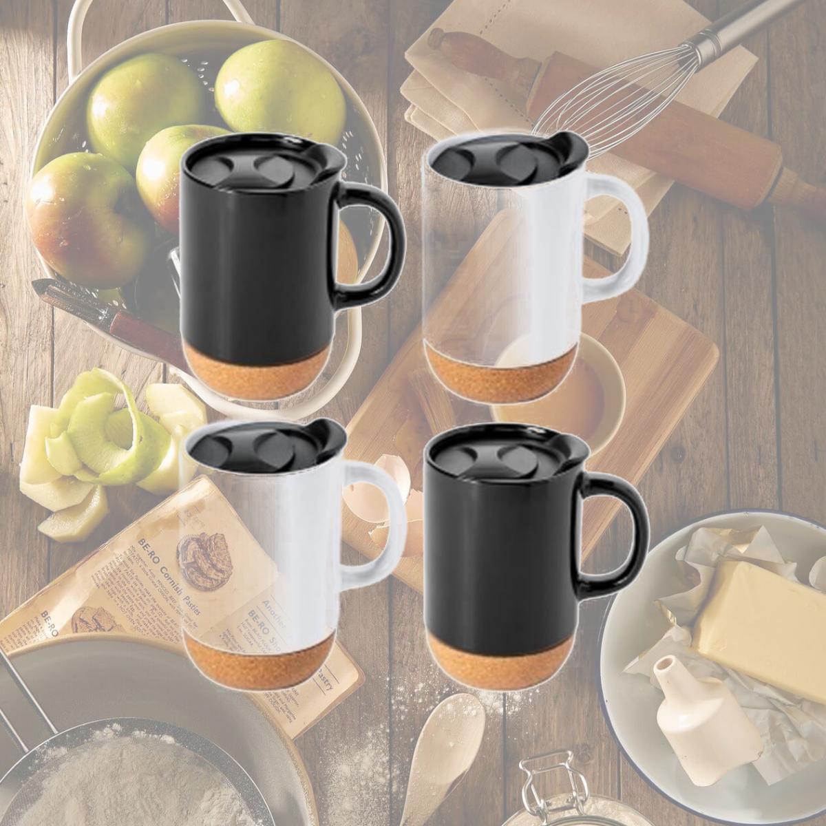 Picture of Gibson Home 135280.01 16.5 oz Modani Sto are Travel Mug Set with Lid & Cork Base - 4 Piece