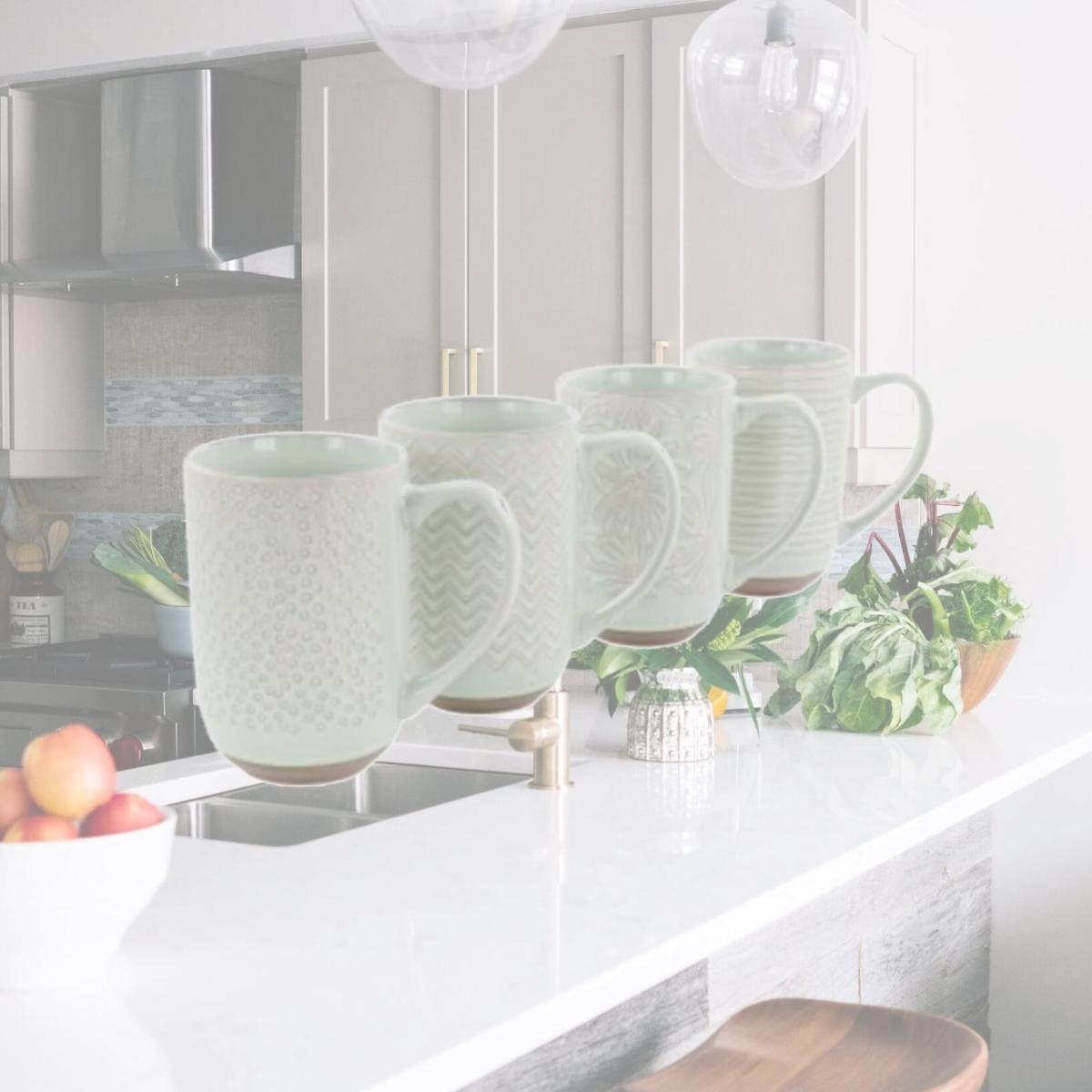 Picture of Laurie Gates 138963.01 19 oz Madrina Sto are Assorted Designs Mug Set, Mint - 4 Piece