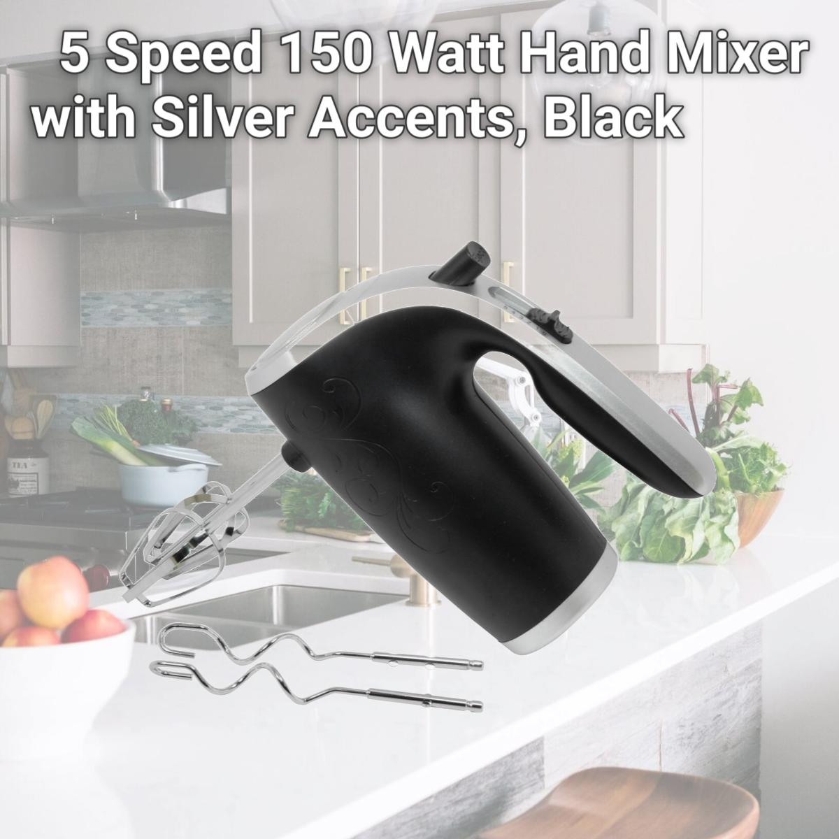 Picture of Better Chef IM-814B 5 Speed 150 Watt Hand Mixer with Silver Accents, Black