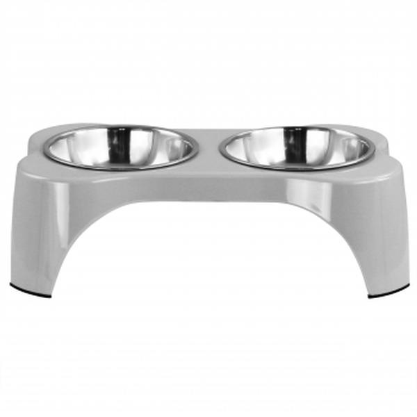 UPC 085081455758 product image for 122394.03 Bow Wow Meow Elevated Pet Bowl Dinner Set, Grey - 3 Piece | upcitemdb.com