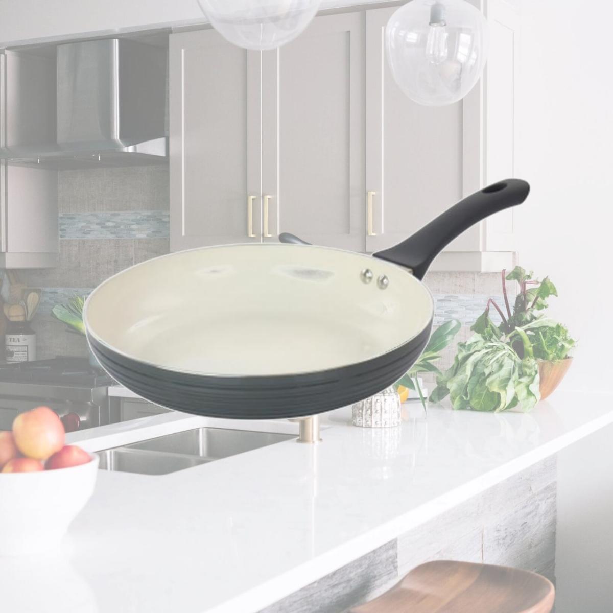 Picture of Oster 127756.01 10 in. Ridge Valley Aluminum Nonstick Frying Pan, Grey