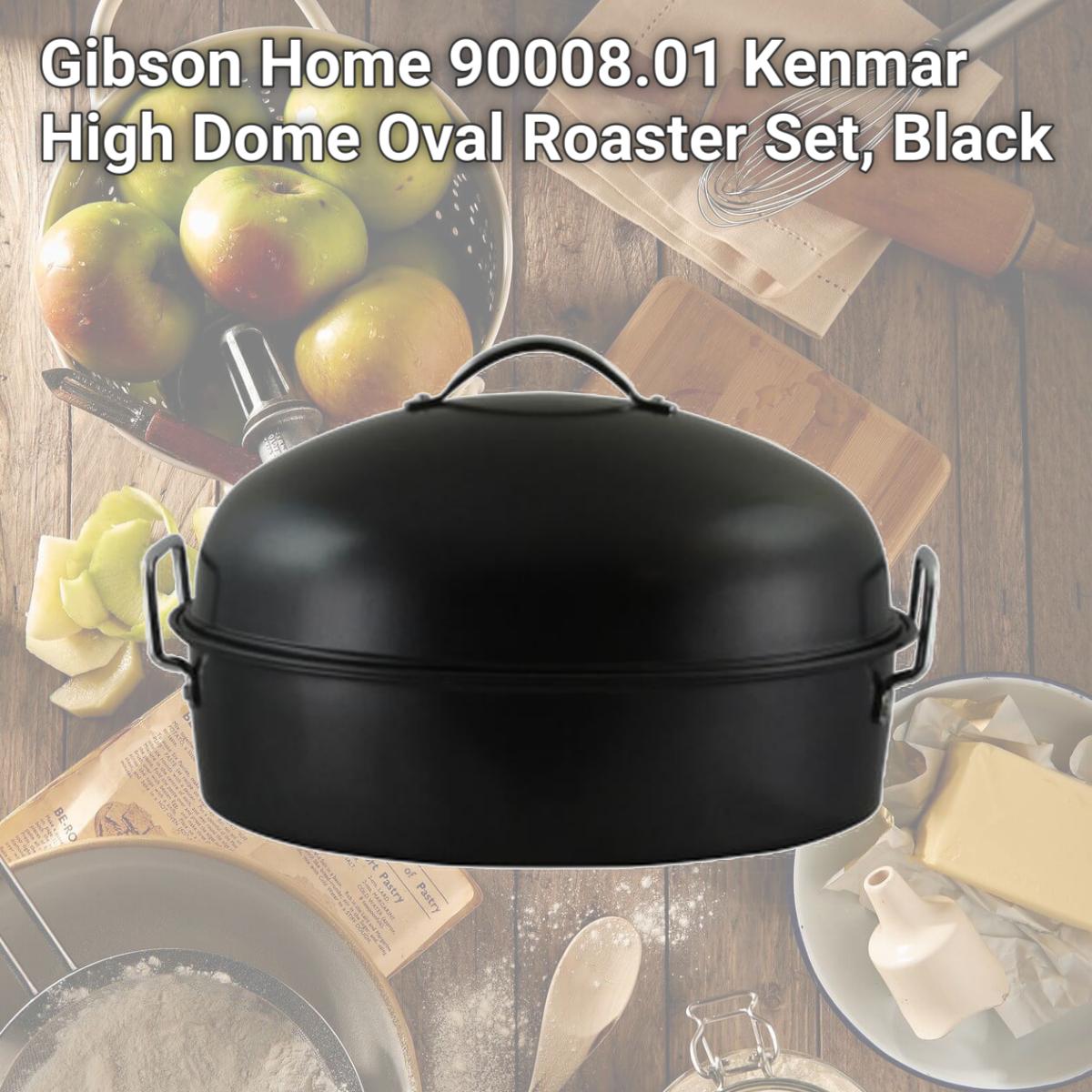 Picture of Gibson Home 90008.01 Kenmar High Dome Oval Roaster Set, Black