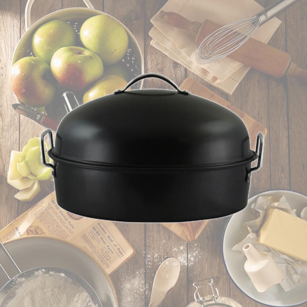 Picture of Gibson Home 90008.01 Kenmar High Dome Oval Roaster Set, Black
