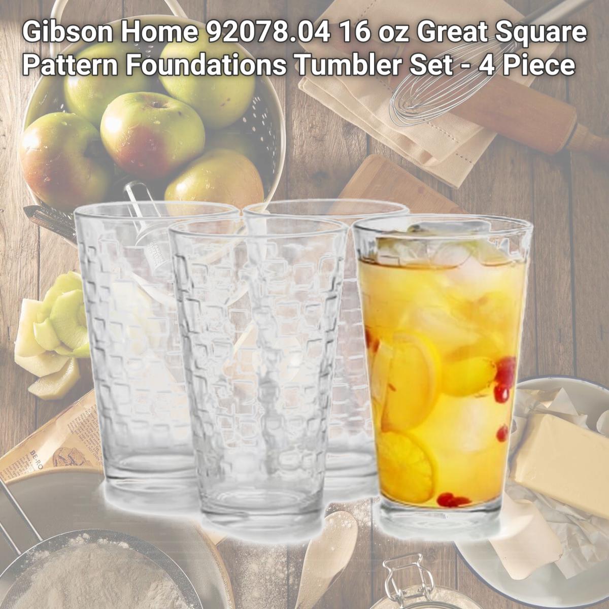Picture of Gibson Home 92078.04 16 oz Great Square Pattern Foundations Tumbler Set - 4 Piece