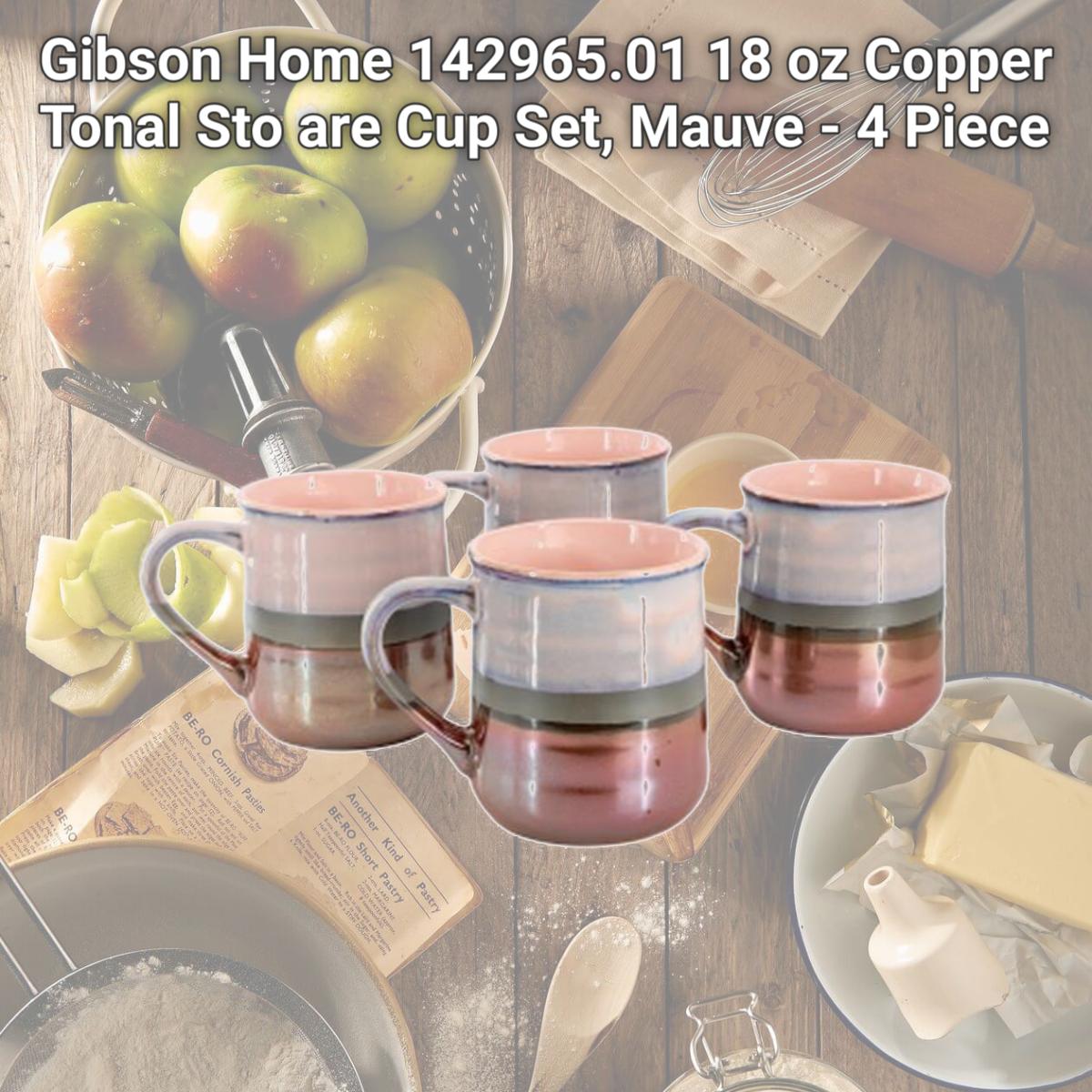 Picture of Gibson Home 142965.01 18 oz Copper Tonal Sto are Cup Set, Mauve - 4 Piece