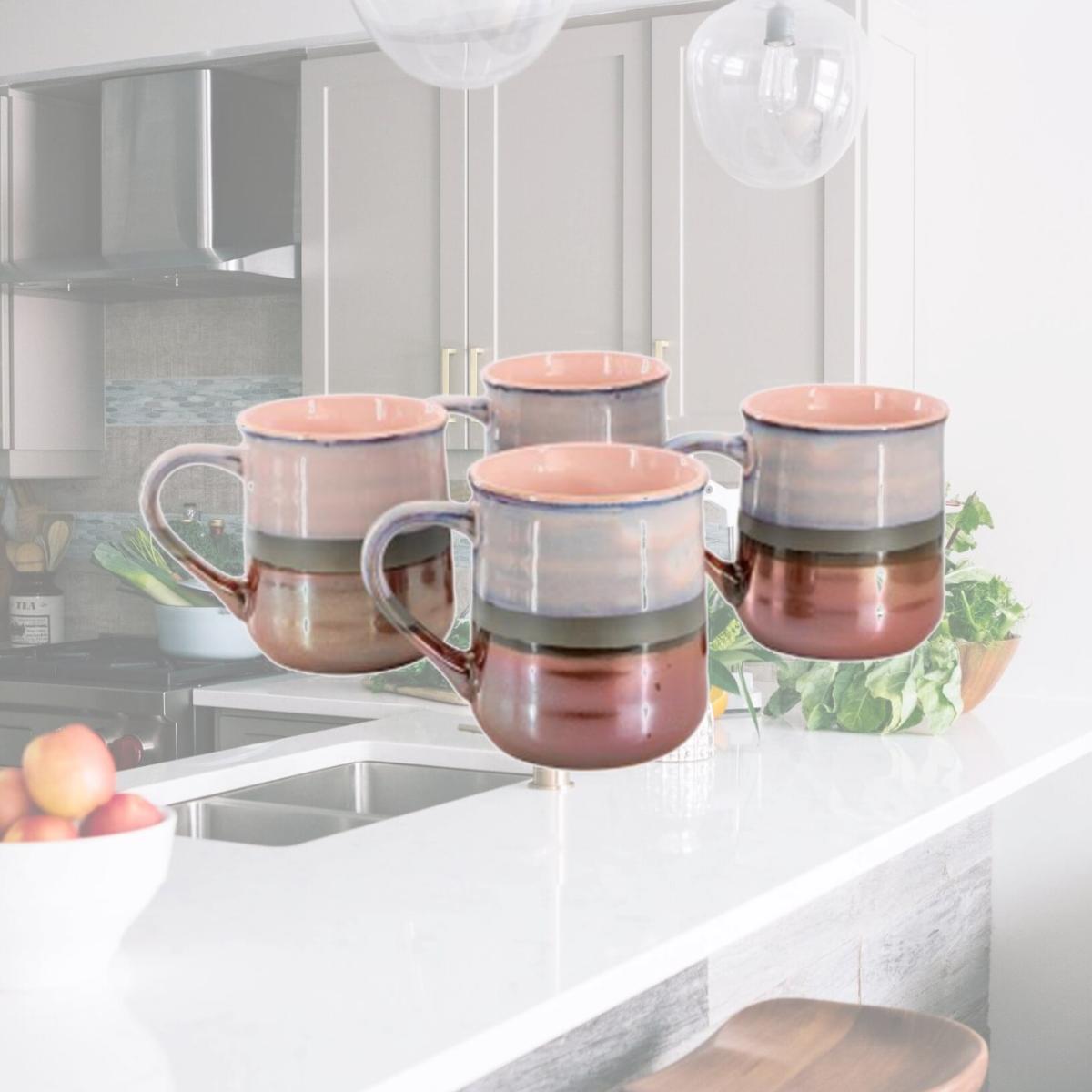 Picture of Gibson Home 142965.01 18 oz Copper Tonal Sto are Cup Set, Mauve - 4 Piece