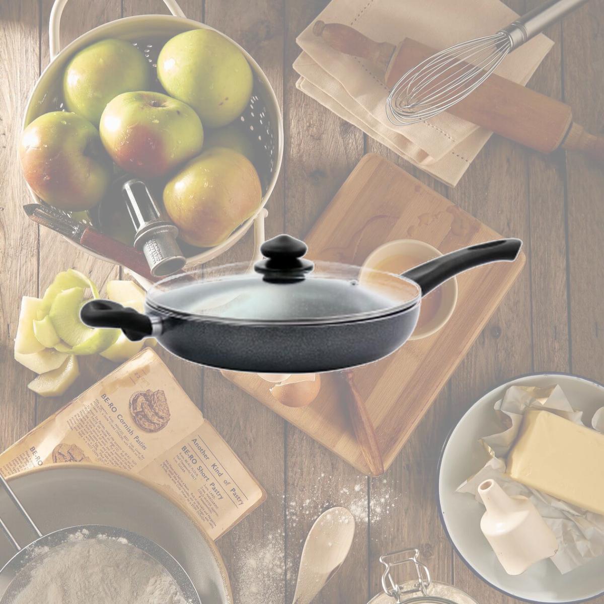 Picture of Oster 115660.02 3.5 qt. Pallermo Aluminum Nonstick Saute Pan, Charcoal with Lid