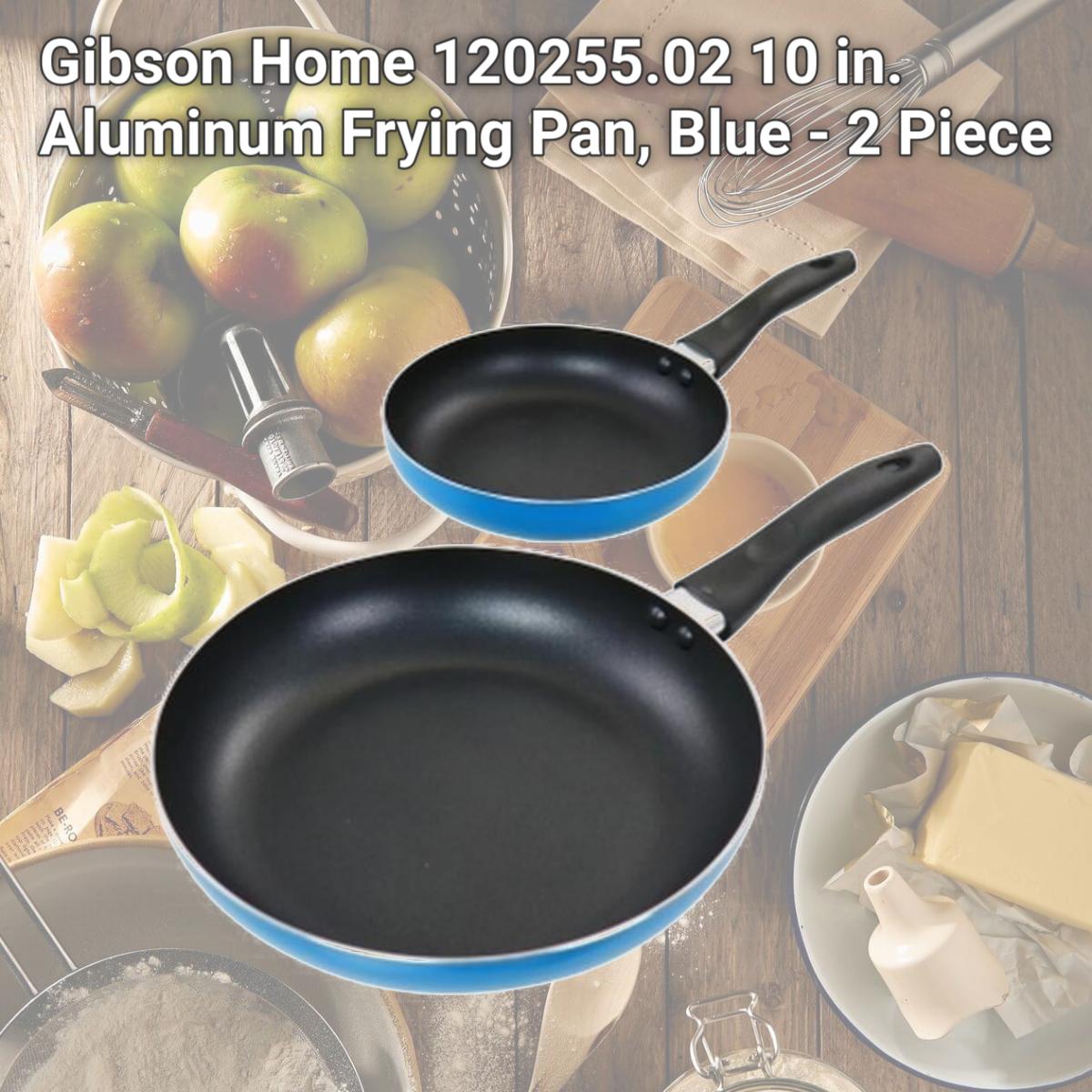 Picture of Gibson Home 120255.02 10 in. Aluminum Frying Pan, Blue - 2 Piece