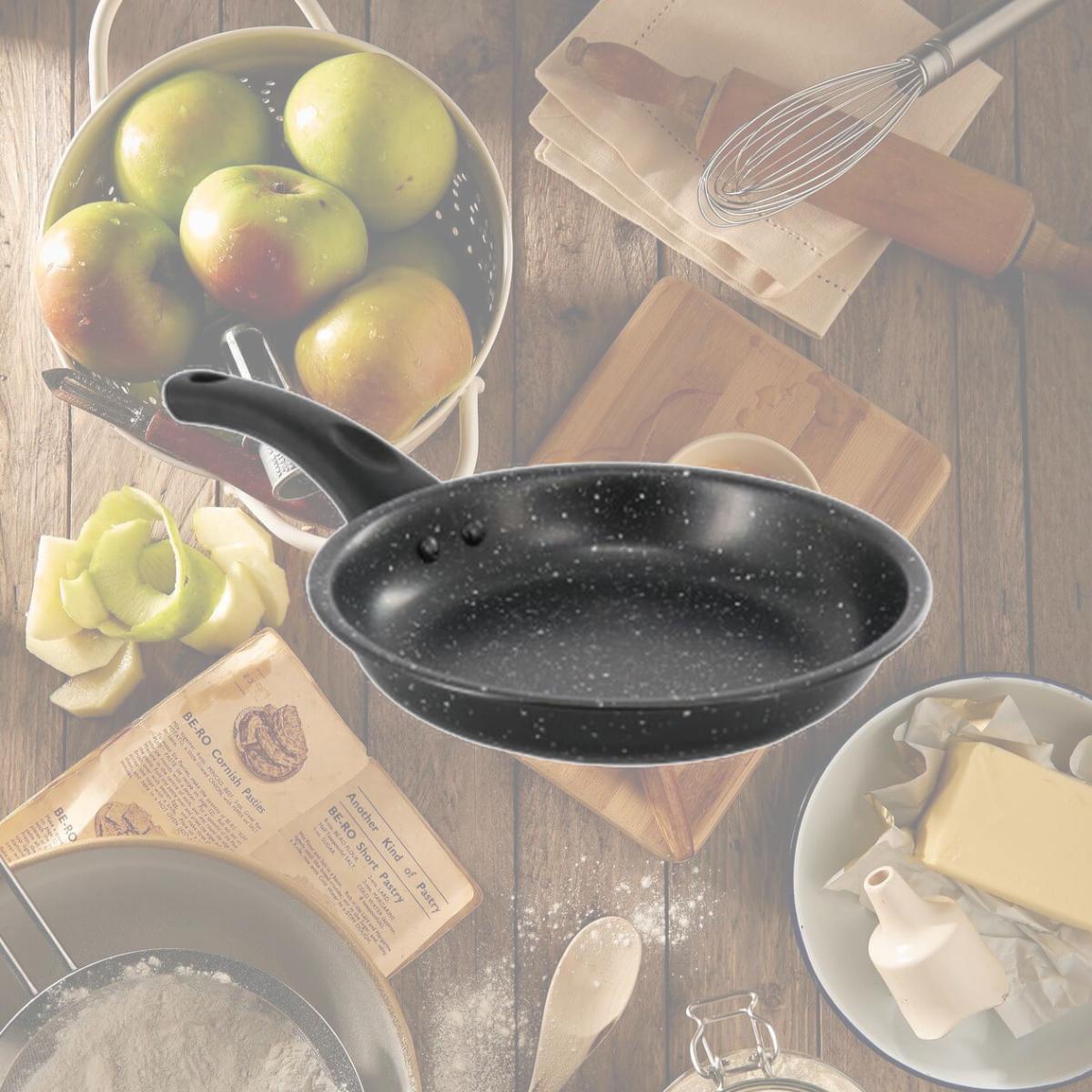 Picture of Gibson Home 138334.01 8 in. Delhi Round Nonstick Carbon Steel Frying Pan, Black