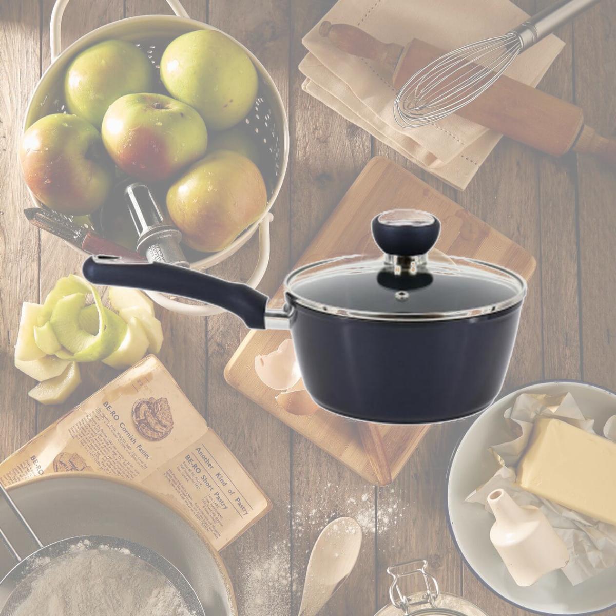 Picture of Oster 139140.02 1.9 qt. Hawke Ceramic Nonstick Aluminum Saucepan with Lid, Dark Blue
