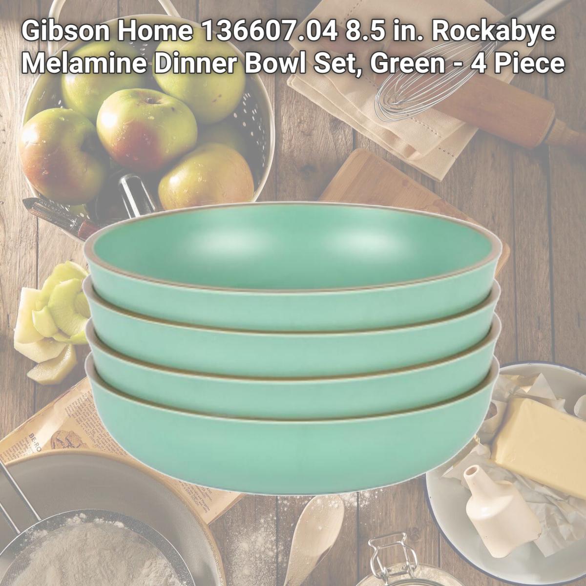 Picture of Gibson Home 136607.04 8.5 in. Rockabye Melamine Dinner Bowl Set, Green - 4 Piece