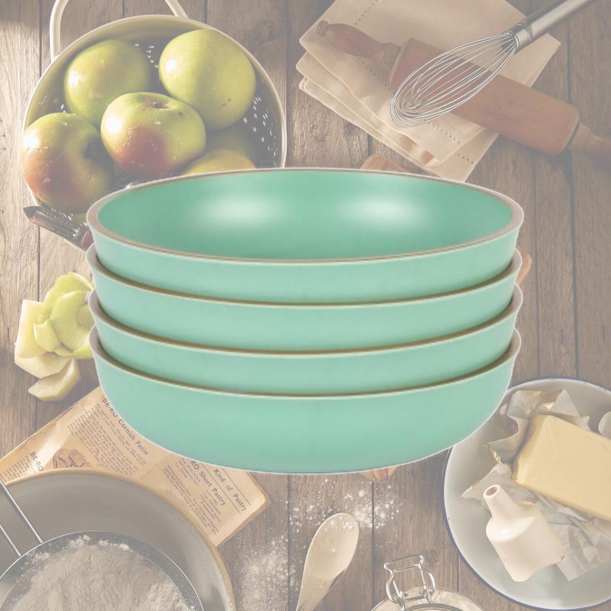 Picture of Gibson Home 136607.04 8.5 in. Rockabye Melamine Dinner Bowl Set, Green - 4 Piece