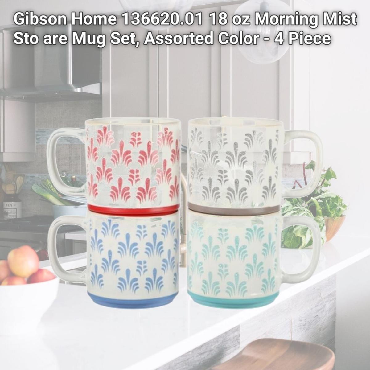 Picture of Gibson Home 136620.01 18 oz Morning Mist Sto are Mug Set, Assorted Color - 4 Piece