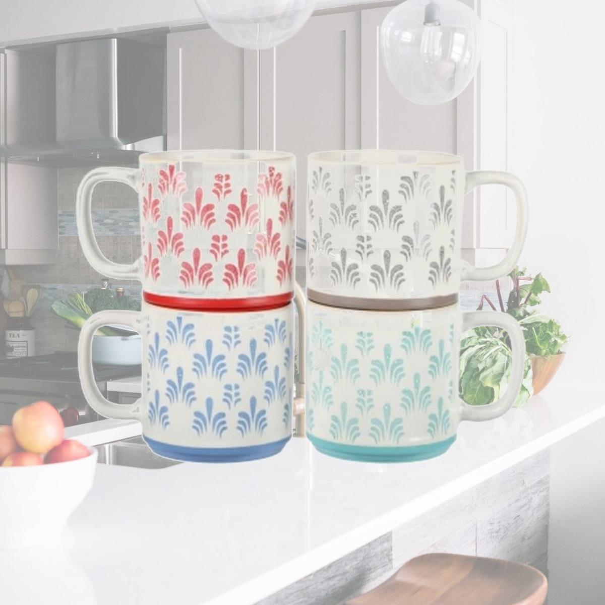 Picture of Gibson Home 136620.01 18 oz Morning Mist Sto are Mug Set, Assorted Color - 4 Piece