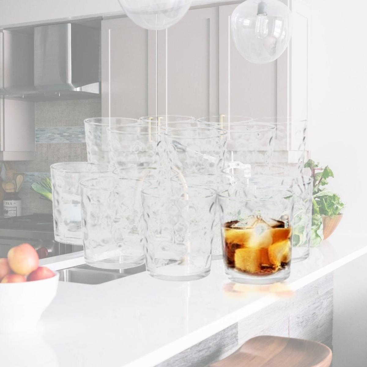 Picture of Gibson Home 91850.16 Great Foundations Tumbler & Double Old Fashioned Glass Set, Bubble Pattern - 16 Piece