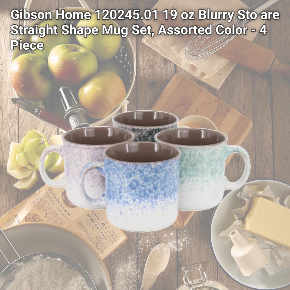 Picture of Gibson Home 120245.01 19 oz Blurry Sto are Straight Shape Mug Set, Assorted Color - 4 Piece